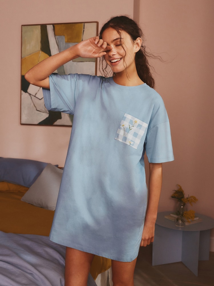 Bath & Body Works Blue Gingham Daisies Nightie 2 Pack - Image 2 of 11