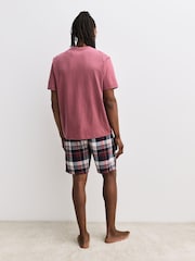 Blue/ Mauve Purple Cosy Short Sleeve Pyjamas Set 2 Pack - Image 10 of 14