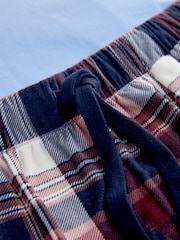 Blue/ Mauve Purple Cosy Short Sleeve Pyjamas Set 2 Pack - Image 8 of 14