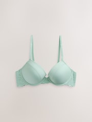 Green/Cream Floral Push Up Pad Plunge A-E Smoothing T-Shirt Bras 2 Pack - Image 10 of 13