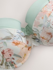 Green/Cream Floral Push Up Pad Plunge A-E Smoothing T-Shirt Bras 2 Pack - Image 12 of 13