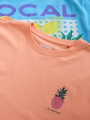 Blue/Orange Seminal Short Sleeve Pyjamas Set 2 Pack - Image 12 of 13