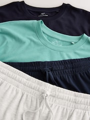 أخضر/أزرق - Frankie Thorpe Jersey Pyjamas Set 2 Pack - صورة 15 من 15