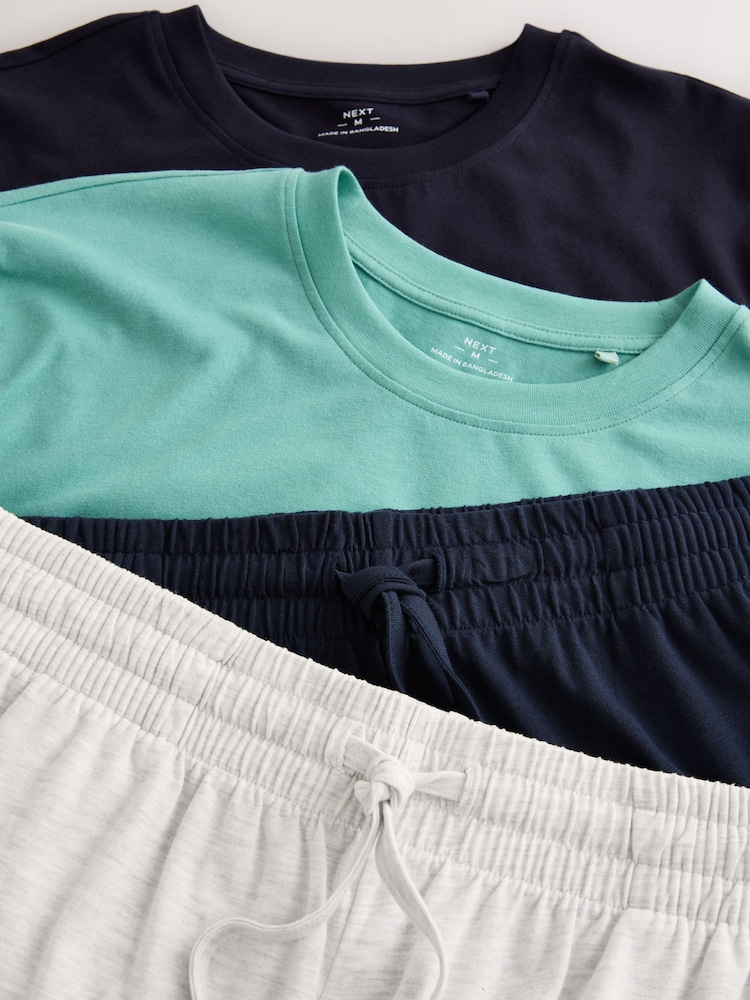 أخضر/أزرق - Frankie Thorpe Jersey Pyjamas Set 2 Pack - صورة 15 من 15