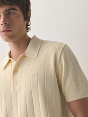 Lacoste Cream Knitted Polo Shirt - Image 4 of 7