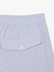 Lacoste White Mid Length Striped Swim Trunks - Image 8 of 12