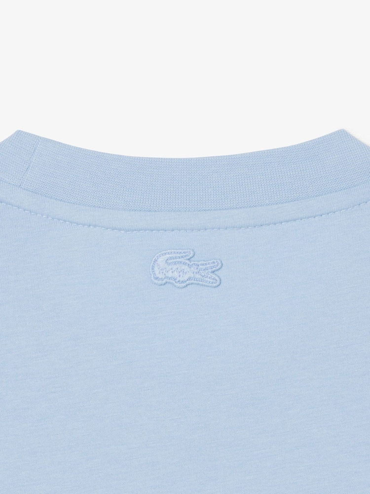 Lacoste Blue Classic Fit Printed Cotton T-Shirt - Image 3 of 3