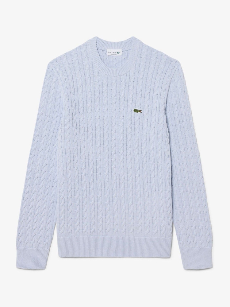 Lacoste Blue Cable Knit Cotton Sweater - Image 1 of 3 Lacoste Blue Cable Knit Cotton Sweater - Image 1 of 3