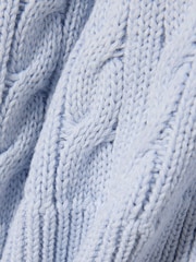 Lacoste Blue Cable Knit Cotton Sweater - Image 3 of 3