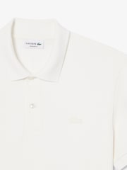 Lacoste White Regular Fit Ribbed Cotton Polo Shirt - Image 2 of 3