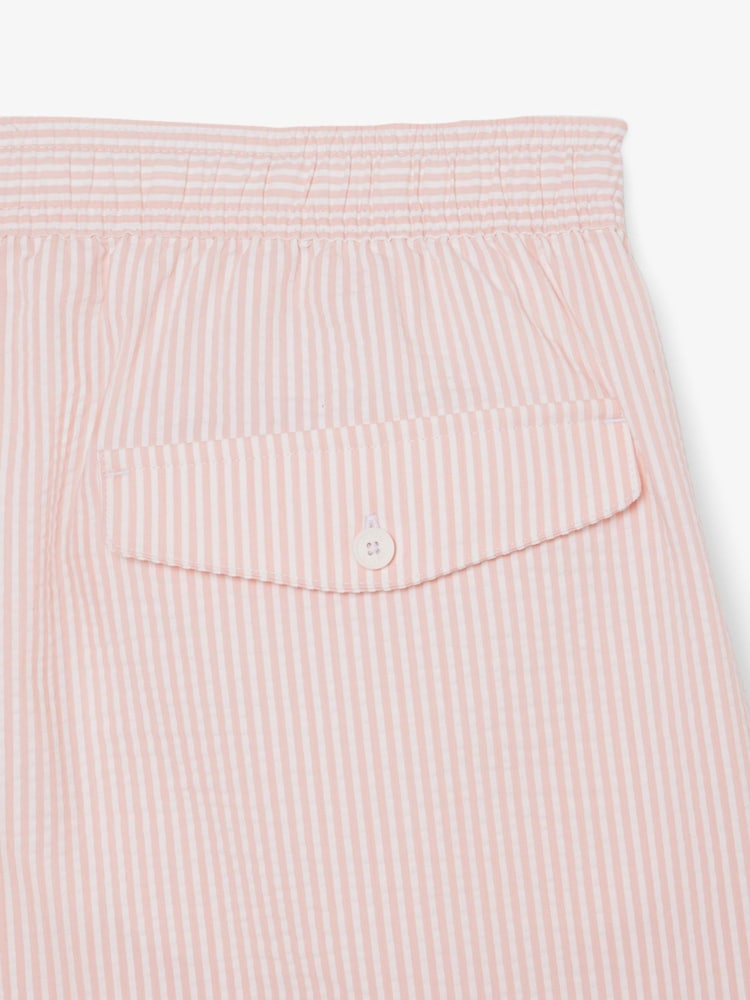 Lacoste Pink Mid Length Striped Swim Shorts - Image 10 of 10