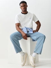 Lacoste White Classic Fit Colorblock Cotton T-Shirt - Image 2 of 6