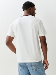 Lacoste White Classic Fit Colorblock Cotton T-Shirt - Image 3 of 6