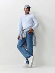 Bleu - Lacoste Coton Col rond Chandail - Image 2 de 5