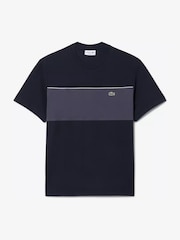 Lacoste Black Classic Fit Colourblock Cotton T-Shirt - Image 1 of 3