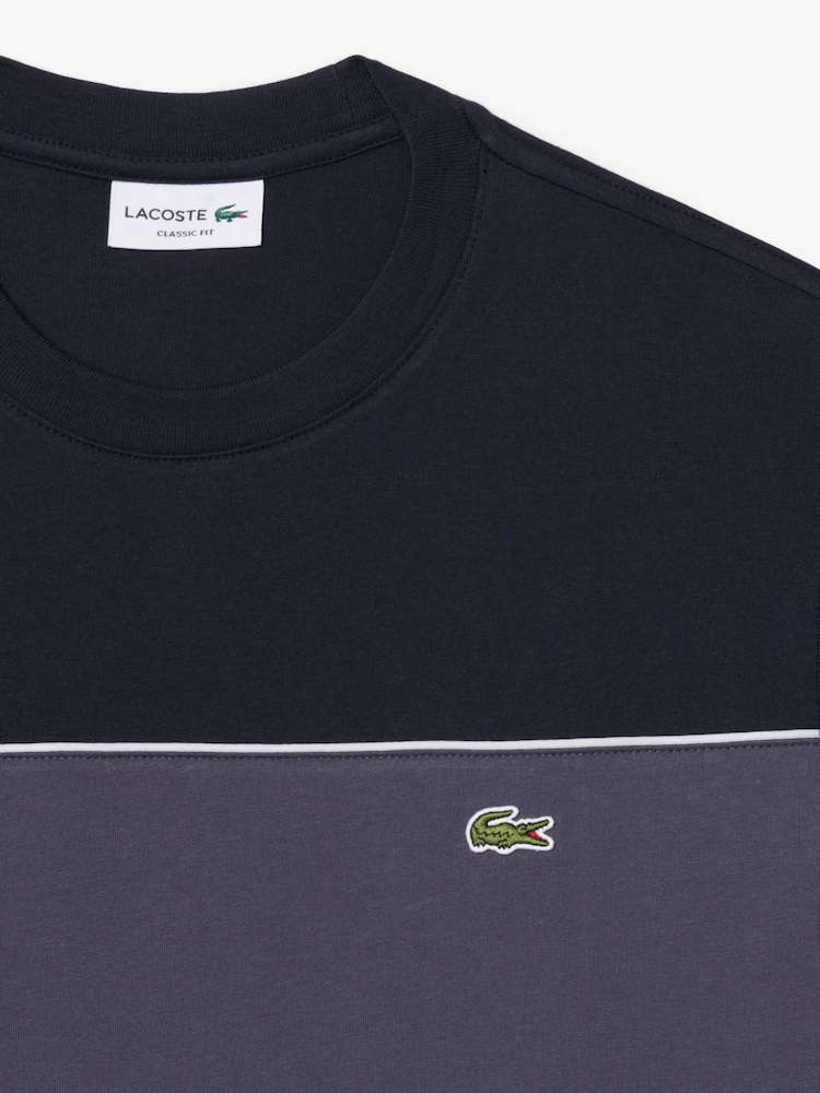 Lacoste Black Classic Fit Colourblock Cotton T-Shirt - Image 2 of 3
