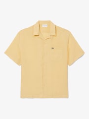 Lacoste Yellow Relaxed Fit Short Sleeved Linen Shirt - Image 6 of 8