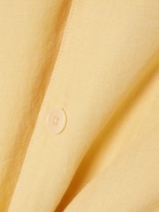 Lacoste Yellow Relaxed Fit Short Sleeved Linen Shirt - Image 8 of 8