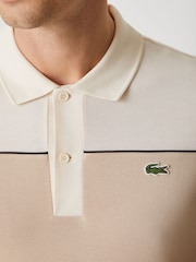Lacoste Natural Regular Fit Colourblock Mini-Piqué Polo Shirt - Image 4 of 7
