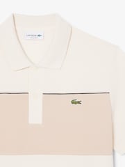 Lacoste Natural Regular Fit Colourblock Mini-Piqué Polo Shirt - Image 6 of 7