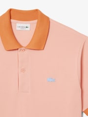 Lacoste Pink Contrasting Collar and Cuffs Cotton Polo Shirt - Image 6 of 7