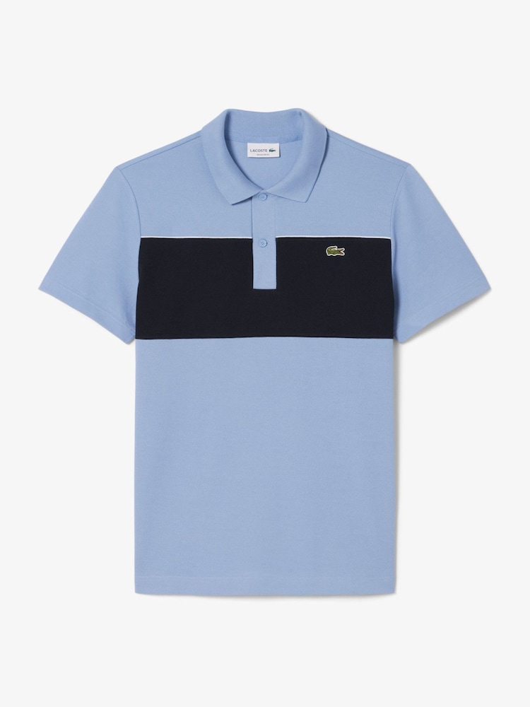 Lacoste Blue Regular Fit Colourblock Mini-Piqué Polo Shirt - Image 1 of 3