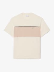 Cream - Lacoste Classic Fit Colourblock Cotton T-Shirt - Imaginea 5 din 7