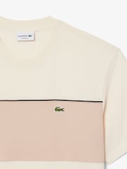 Cream - Lacoste Classic Fit Colourblock Cotton T-Shirt - Imaginea 6 din 7