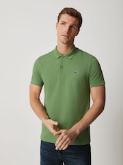 Lacoste Light Green Regular Fit Cotton Blend Ottoman Polo Shirt - Image 1 of 4