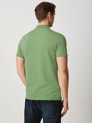 Lacoste Light Green Regular Fit Cotton Blend Ottoman Polo Shirt - Image 3 of 4