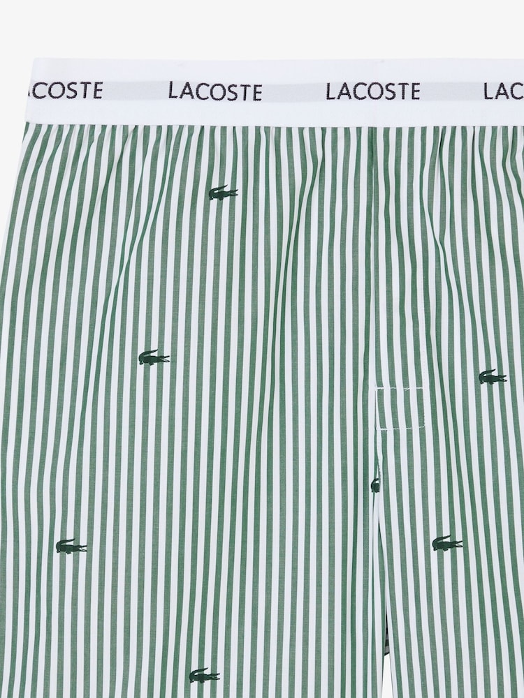 Lacoste Crocodile Print Striped Poplin Pyjamas Set - Imagen 2 de 3