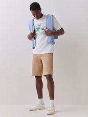 Lacoste Brown Slim Fit Stretch Cotton Chino Bermuda Shorts - Image 1 of 5