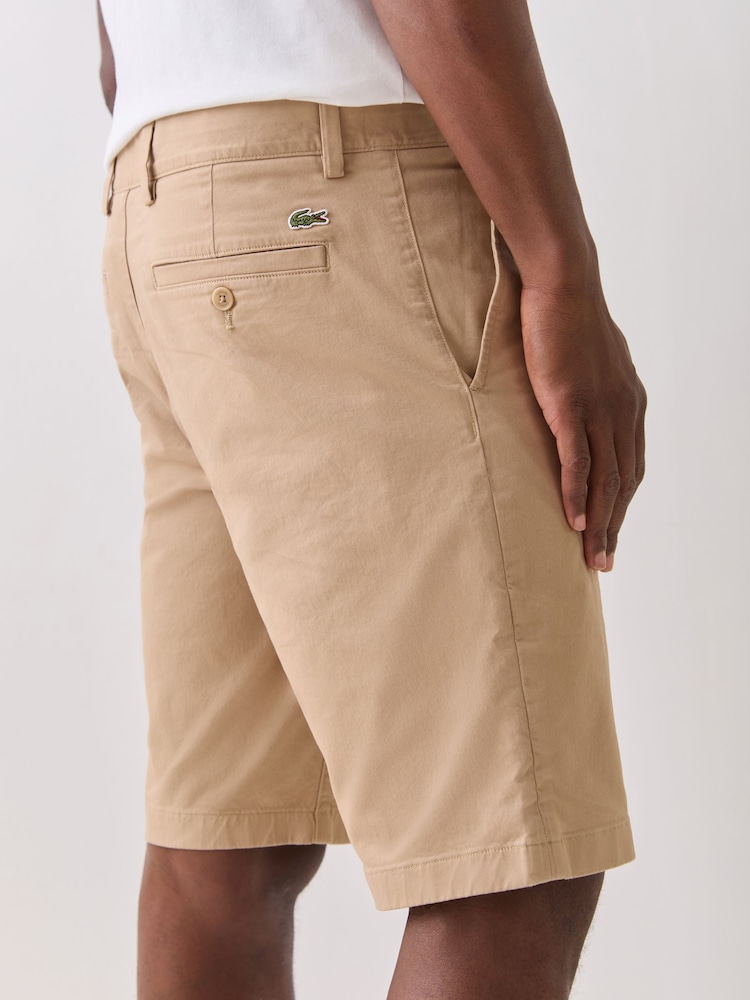 Lacoste Brown Slim Fit Stretch Cotton Chino Bermuda Shorts - Image 5 of 5 Lacoste Brown Slim Fit Stretch Cotton Chino Bermuda Shorts - Image 5 of 5