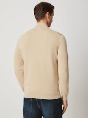 Lacoste Cream Regular Fit High Zipped Neck Sweater - Image 2 of 4