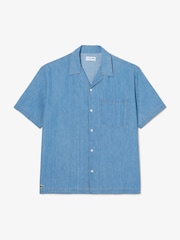 Lacoste Blue Lightweight Denim Hawaiian Shirt - Image 1 of 4