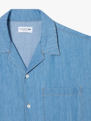 Lacoste Blue Lightweight Denim Hawaiian Shirt - Image 2 of 4