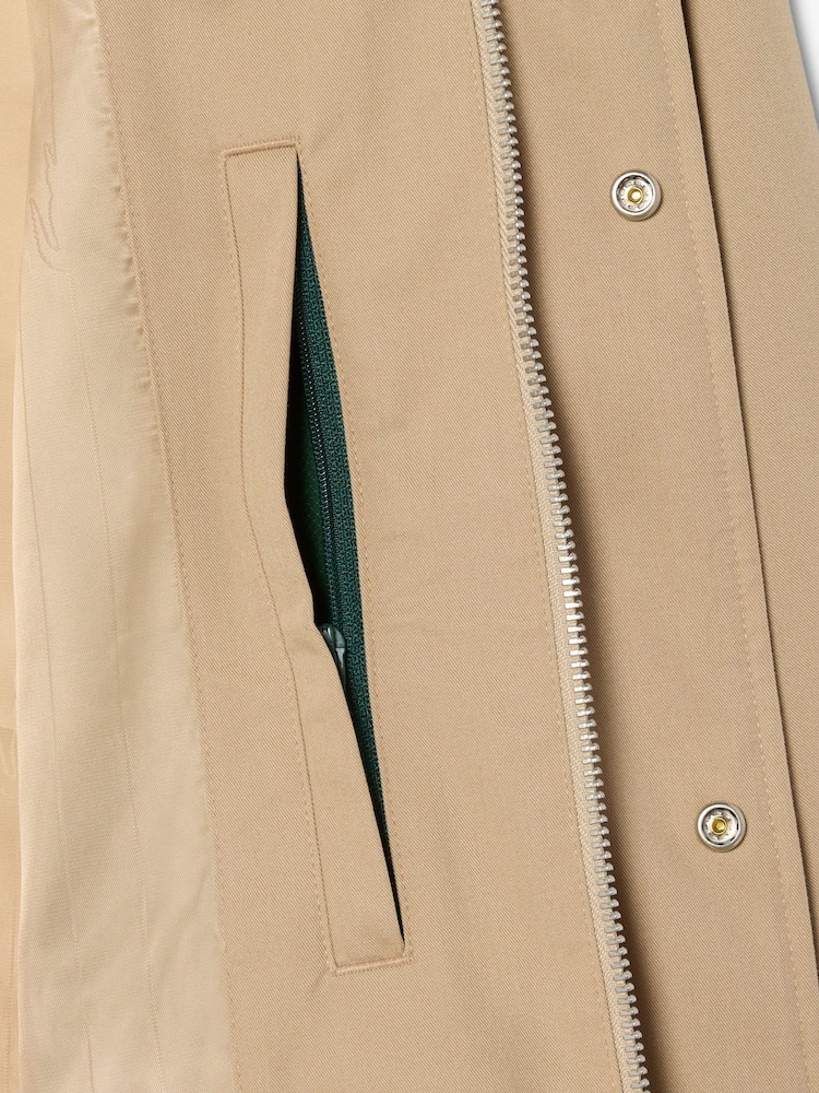 Lacoste Cream Lightweight Water Repellent Twill Harrington Jacket - Image 5 of 5