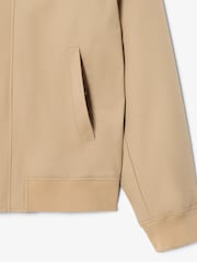 Lacoste Cream Lightweight Water Repellent Twill Harrington Jacket - Image 8 of 10
