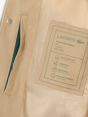 Lacoste Cream Lightweight Water Repellent Twill Harrington Jacket - Image 9 of 10