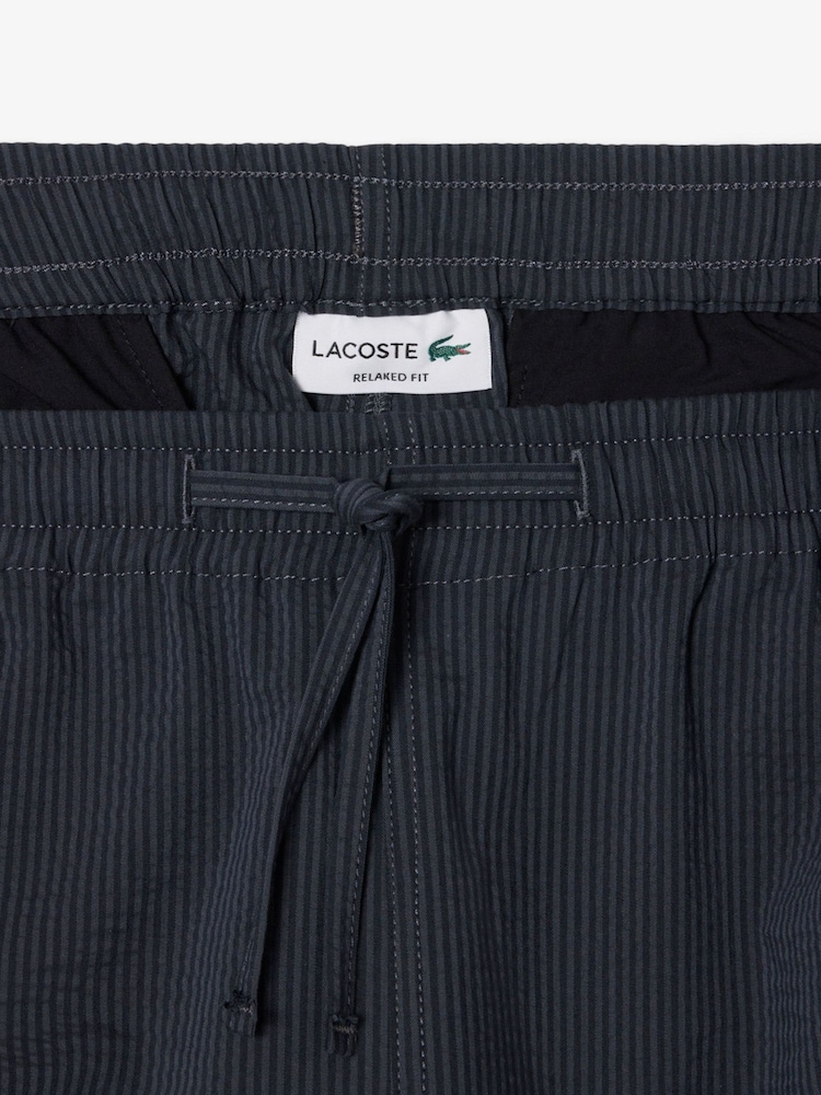 Lacoste Black Relaxed Fit Waffle Texture Shorts - Image 4 of 4 Lacoste Black Relaxed Fit Waffle Texture Shorts - Image 4 of 4