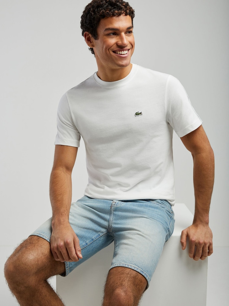 Lacoste Blue Straight Leg Cotton Denim Bermuda Shorts - Image 2 of 4