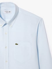 Lacoste Blue Regular Fit Long Sleeved Linen Shirt - Image 2 of 3