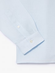 Lacoste Blue Regular Fit Long Sleeved Linen Shirt - Image 3 of 3