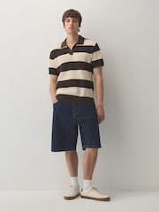 Lacoste Brown Fine Gauge Cotton Mesh Polo Collar Crocodile Polo shirt - Image 2 of 2