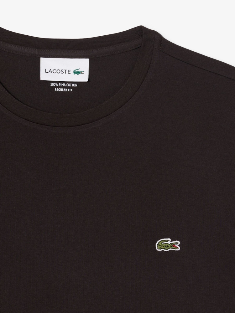 Lacoste Brown Cotton Pima T-Shirt - Image 2 of 3 Lacoste Brown Cotton Pima T-Shirt - Image 2 of 3