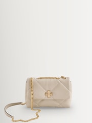 Cream - Tory Burch – kleine, verstellbare Kira-Schultertasche mit Rautensteppung - Bild 6 von 9