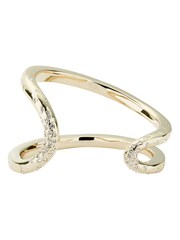 Karen Millen Gold Tone Crystal Sprinkle Loop Cuff Bracelet - Image 2 of 3