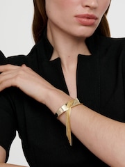 Karen Millen Gold Tone Metallic Fringe Cuff Bracelet - صورة 4 من 4