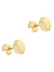 Karen Millen Gold Tone Mosaic Stud Earrings - Image 1 of 4