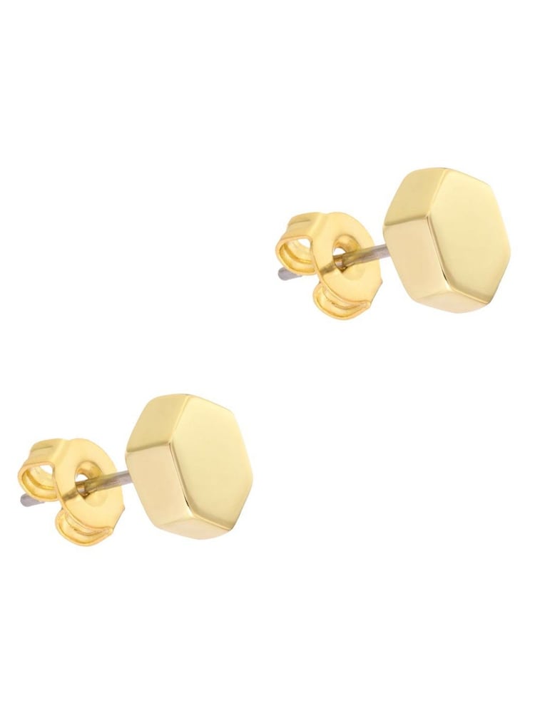 Karen Millen Gold Tone Mosaic Stud Earrings - Image 1 of 4
